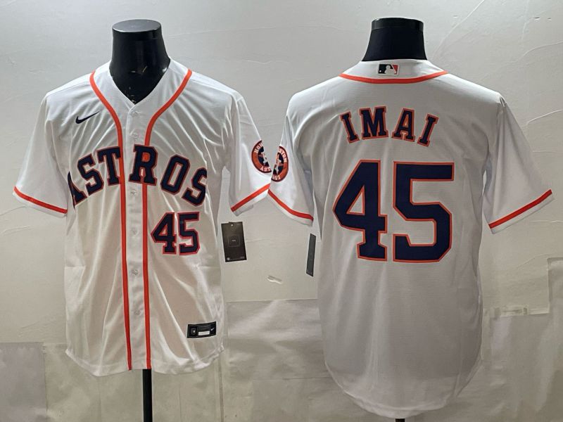 Men 2026 Houston Astros #45 Imai White Game Nike MLB Jersey style 004->houston astros->MLB Jersey